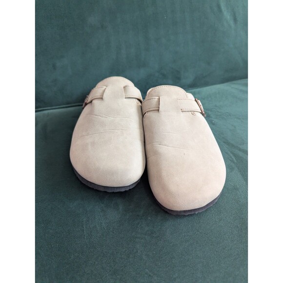 Comfort Clogs Mens Taupe Shoes Faux Suede Sz 45 US 11 Casual Lounge (Y07) - Picture 6 of 7